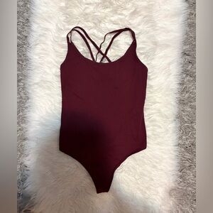 Maroon Spaghetti Strap Bodysuit